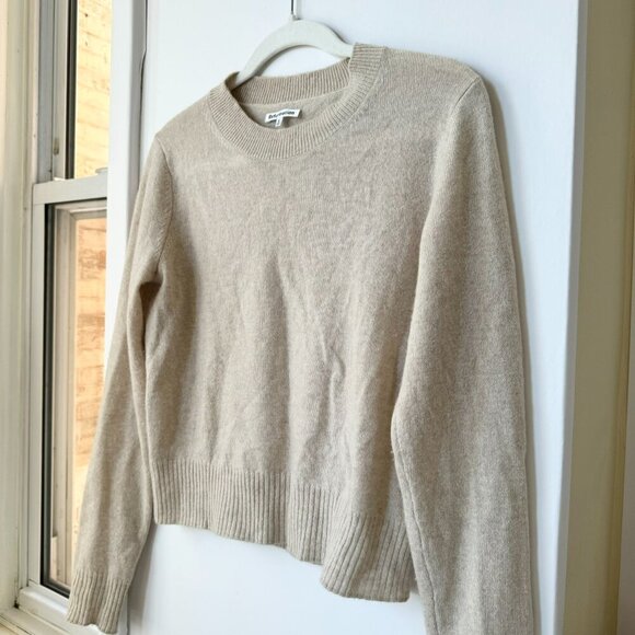 Reformation Dana Cashmere Crew Sweater Long Sleeve Cream in Wheat Small - Picture 7 of 8